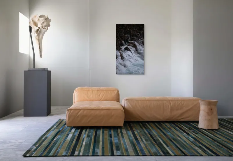 Tablou Canvas, "Cascada înspumată peste stânci abrupte", Cascadă, Piatră, Spumă, Apă, Natură, Forță, Curgere, Impact, Zgomot, Energie, 50 x 90 cm – poza 5