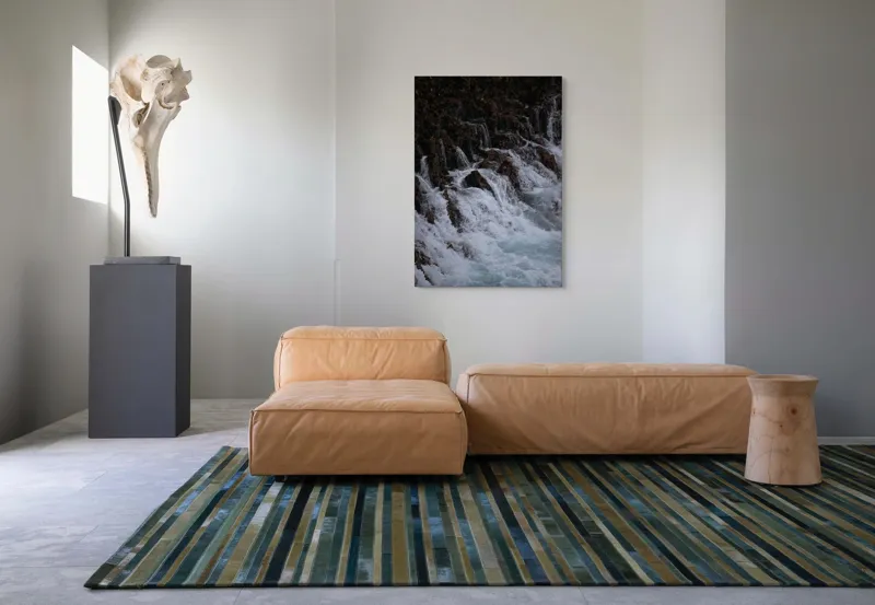 Tablou Canvas, "Cascada înspumată peste stânci abrupte", Cascadă, Piatră, Spumă, Apă, Natură, Forță, Curgere, Impact, Zgomot, Energie, 70 x 100 cm – poza 7