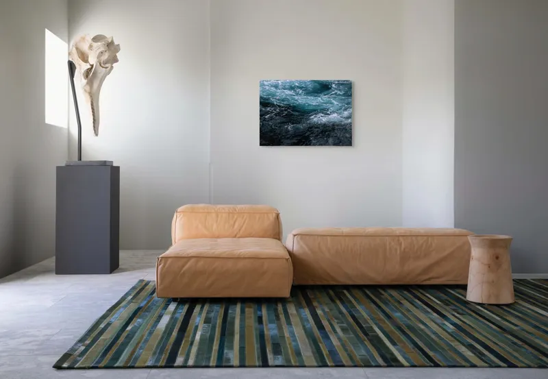 Tablou Canvas, "Valuri spumoase în întuneric marin", Vârtej, Apă, Albastru, Valuri, Spumă, Mișcare, Profund, Ocean, Energie, 70 x 50 cm – poza 8