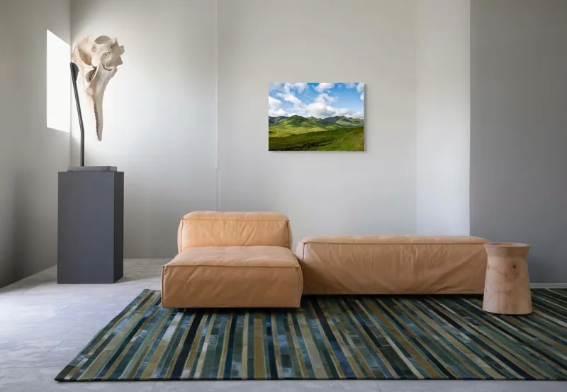 Tablou Canvas, "Văile verzi sub cer albastru", Nori, Munți, Verdeață, Cer, Natură, Peisaj, Frumusețe, Seninătate., 70 x 50 cm – poza 8