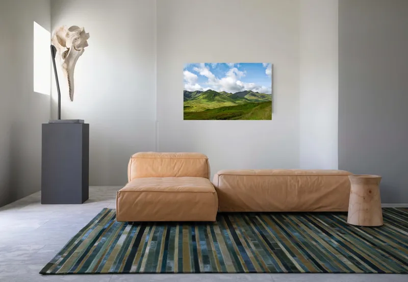 Tablou Canvas, "Văile verzi sub cer albastru", Nori, Munți, Verdeață, Cer, Natură, Peisaj, Frumusețe, Seninătate., 90 x 50 cm – poza 8