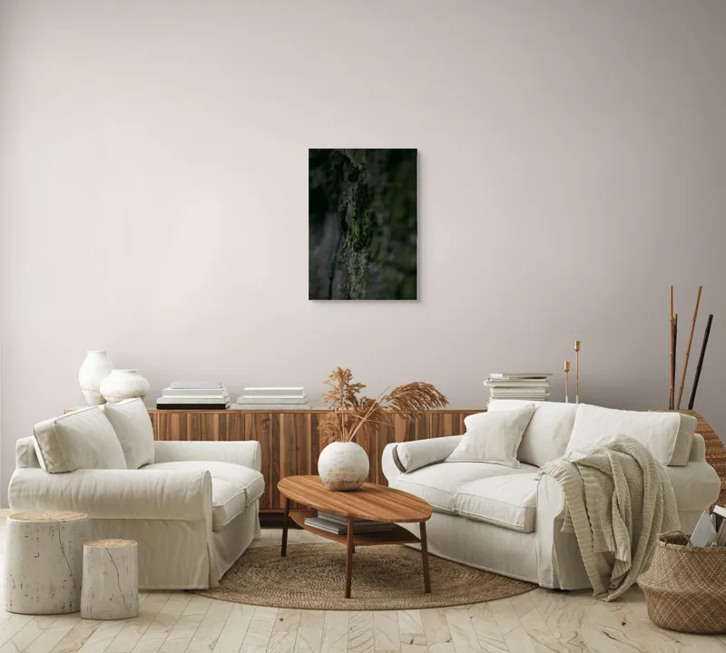 Tablou Canvas, "Texturi naturale acoperite de mușchi verzi", Întunecat, Texturat, Muschi, Misterios, Umbros, 50 x 70 cm – poza 4