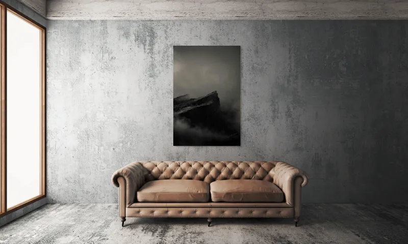 Tablou Canvas, "Misterele Munților Încețoșați Ai Nopții", Cetate, Negură, Mister, Sumbre, Vârf, Dramatic, Înălțime, Roci, Pătrunzător, Frig., 100 x 150 cm – poza 6