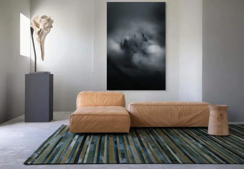 Tablou Canvas, "Misterul pădurii învăluite de cețuri", Nor, Ceață, Pădure, Mister, Întunecat, Spectral, Visător, Tăcere, 100 x 150 cm – poza 7