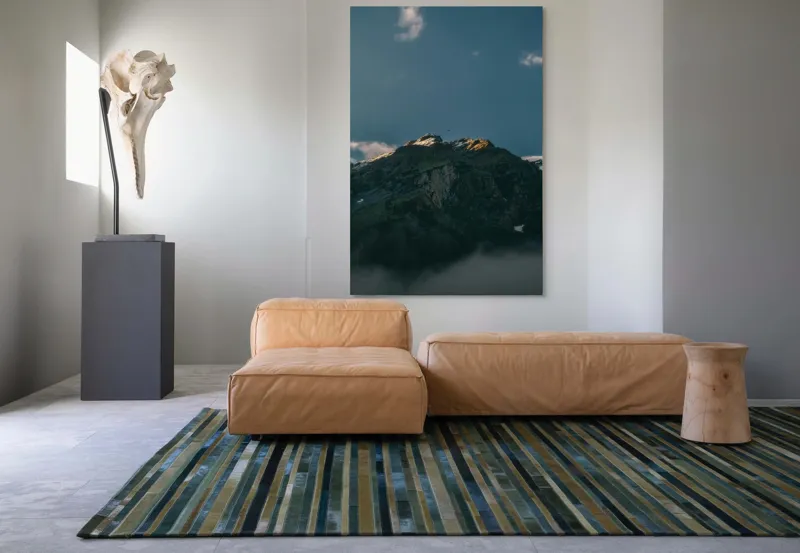 Tablou Canvas, "Lumina dimineții pe vârful muntelui", Munte, Nor, Apus, Raze, Piatra, Cer, Umbra, Lumină, 100 x 150 cm – poza 7