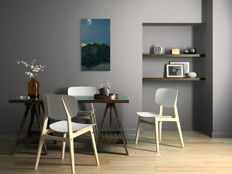 Tablou Canvas, "Lumina dimineții pe vârful muntelui", Munte, Nor, Apus, Raze, Piatra, Cer, Umbra, Lumină, 50 x 90 cm – poza 4