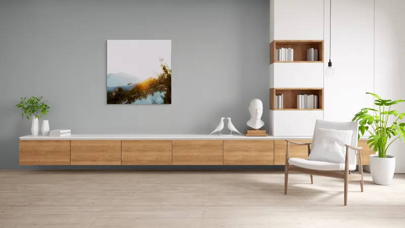 Tablou Canvas, "Raza soarelui printre crengi înzăpezite", Soare, Zăpadă, Ramură, Munte, Cer, Lumină, Iarnă, Peisaj, Natură, Frig., 100 x 100 cm – poza 8
