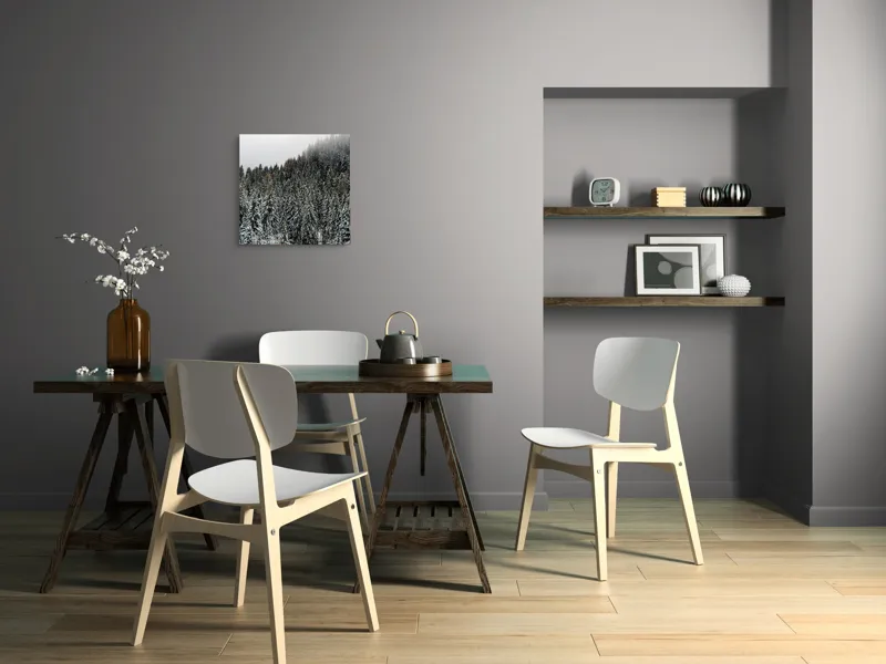 Tablou Canvas, "Tăcerea pădurii în iarnă liniștită", Munte, Brazi, Zăpadă, Ceață, Calm, Natură, Iarnă, Frig, Tăcere, Frumusețe, 50 x 50 cm – poza 8