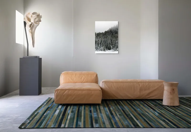 Tablou Canvas, "Tăcerea pădurii în iarnă liniștită", Munte, Brazi, Zăpadă, Ceață, Calm, Natură, Iarnă, Frig, Tăcere, Frumusețe, 50 x 70 cm – poza 7