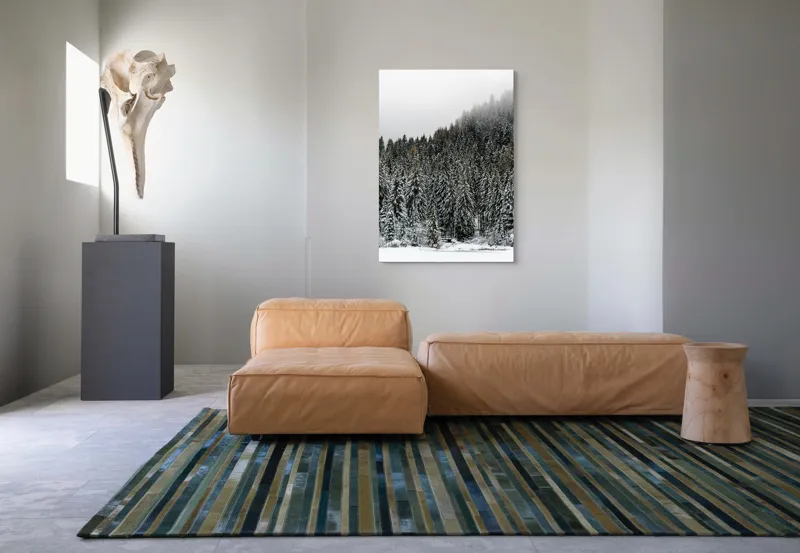 Tablou Canvas, "Tăcerea pădurii în iarnă liniștită", Munte, Brazi, Zăpadă, Ceață, Calm, Natură, Iarnă, Frig, Tăcere, Frumusețe, 70 x 100 cm – poza 7