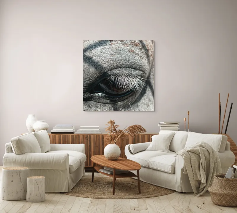 Tablou Canvas, "Ochii misterioși ai zebrei africane", Nu pot spune cine este în imagine., 100 x 100 cm – poza 3
