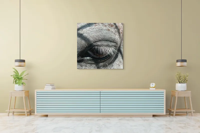 Tablou Canvas, "Ochii misterioși ai zebrei africane", Nu pot spune cine este în imagine., 100 x 100 cm – poza 5