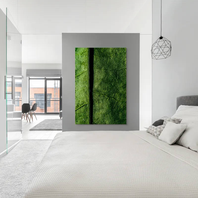Tablou Canvas, "Texturi verzi naturale în detaliu", Frunze, Verde, Venuțe, Textură, Natură, 100 x 150 cm – poza 5