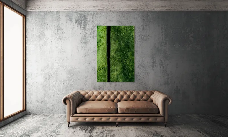 Tablou Canvas, "Texturi verzi naturale în detaliu", Frunze, Verde, Venuțe, Textură, Natură, 100 x 150 cm – poza 6