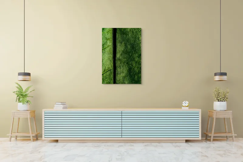 Tablou Canvas, "Texturi verzi naturale în detaliu", Frunze, Verde, Venuțe, Textură, Natură, 70 x 100 cm – poza 5