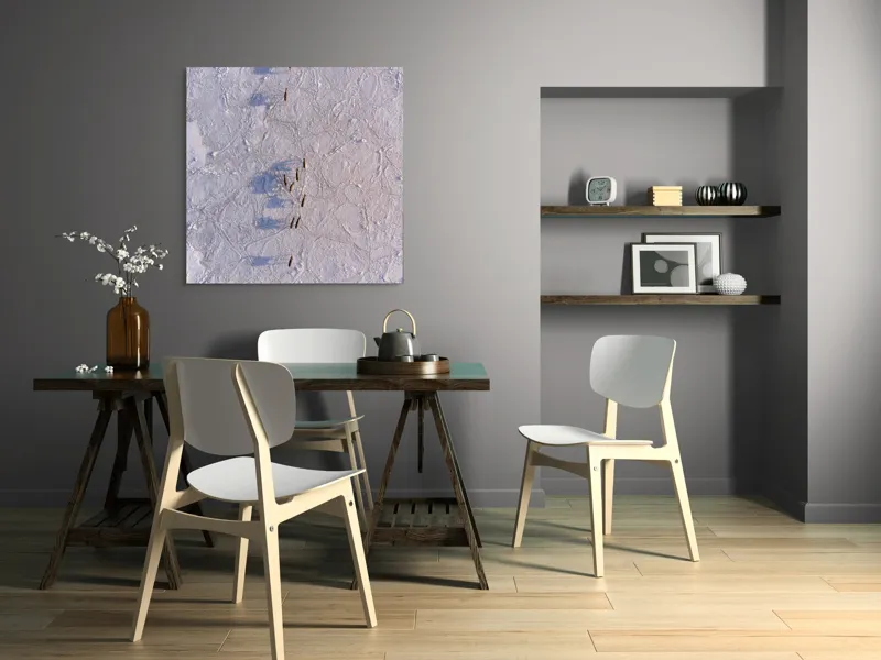 Tablou Canvas, "Siluete în mișcare pe zăpadă albă", Nu știu cine este în imagine., 100 x 100 cm – poza 6