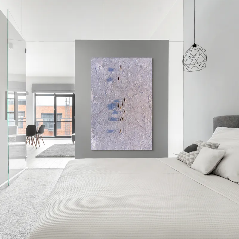 Tablou Canvas, "Siluete în mișcare pe zăpadă albă", Nu știu cine este în imagine., 100 x 150 cm – poza 5