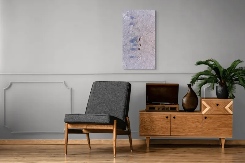 Tablou Canvas, "Siluete în mișcare pe zăpadă albă", Nu știu cine este în imagine., 50 x 90 cm – poza 8
