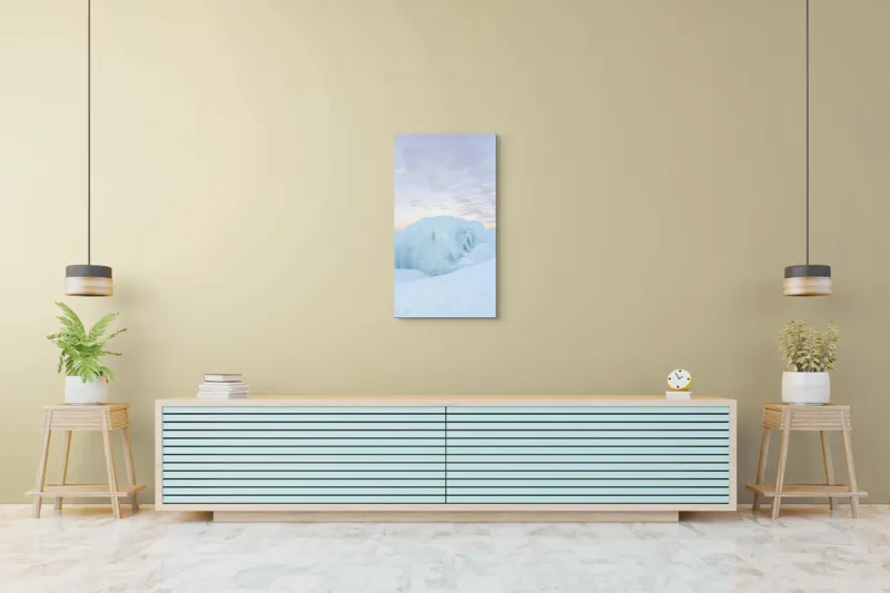 Tablou Canvas, "Albastrele ghețurilor la răsărit", Gheață, Lumină, Culoare, Nor, Calm, Frig, Cer, Albastru, Apus, Natură, 50 x 90 cm – poza 6
