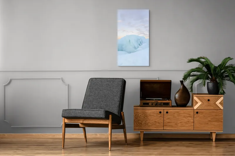 Tablou Canvas, "Albastrele ghețurilor la răsărit", Gheață, Lumină, Culoare, Nor, Calm, Frig, Cer, Albastru, Apus, Natură, 50 x 90 cm – poza 8