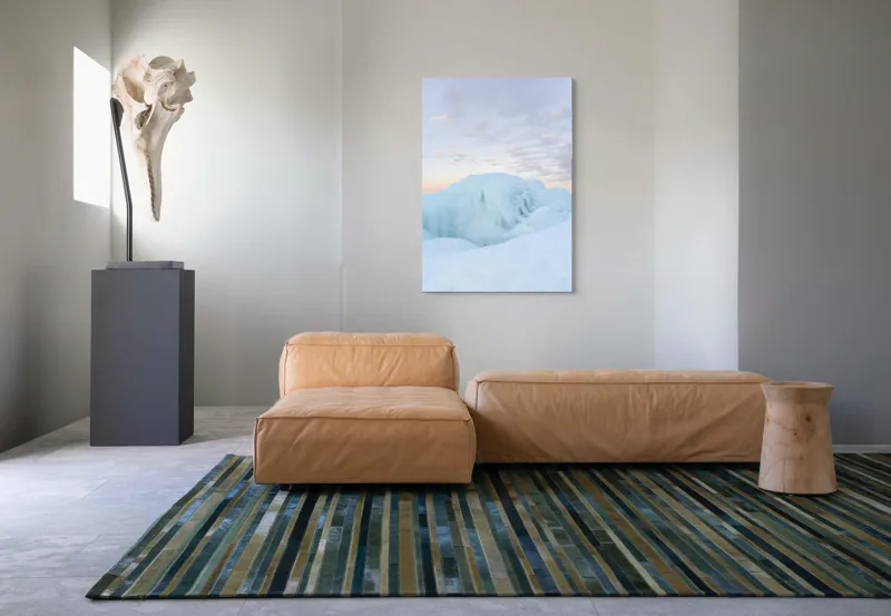 Tablou Canvas, "Albastrele ghețurilor la răsărit", Gheață, Lumină, Culoare, Nor, Calm, Frig, Cer, Albastru, Apus, Natură, 70 x 100 cm – poza 7