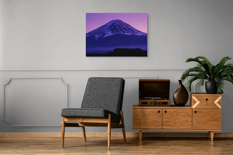 Tablou Canvas, "Frumusețea misterioasă a muntelui Fuji", Munte, Fuji, Purpură, Zăpadă, Cer, Noapte, Frig, Japan, Pitoresc, Natură, 100 x 70 cm – poza 8