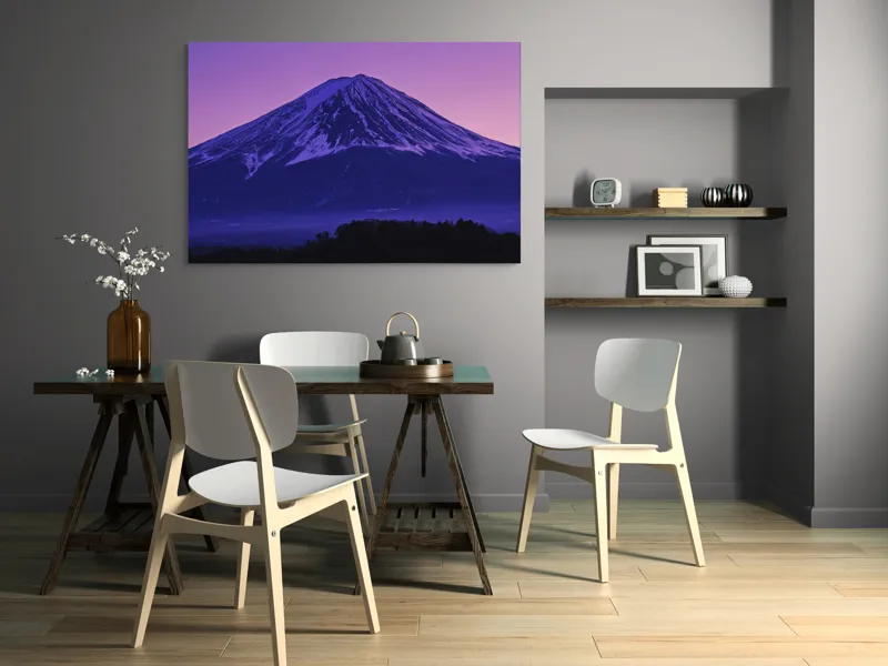 Tablou Canvas, "Frumusețea misterioasă a muntelui Fuji", Munte, Fuji, Purpură, Zăpadă, Cer, Noapte, Frig, Japan, Pitoresc, Natură, 150 x 100 cm – poza 5