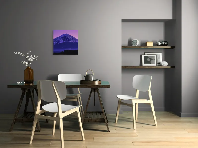 Tablou Canvas, "Frumusețea misterioasă a muntelui Fuji", Munte, Fuji, Purpură, Zăpadă, Cer, Noapte, Frig, Japan, Pitoresc, Natură, 50 x 50 cm – poza 8