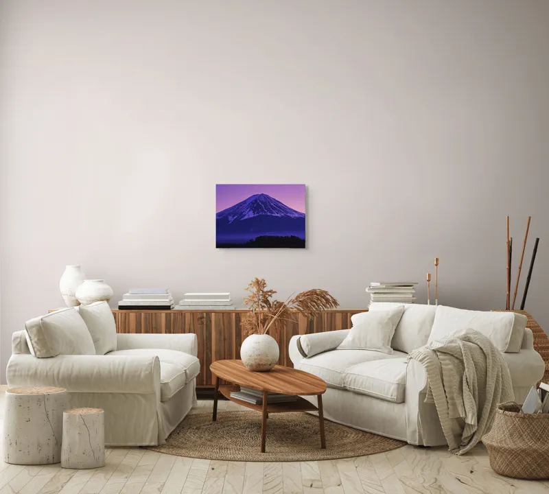 Tablou Canvas, "Frumusețea misterioasă a muntelui Fuji", Munte, Fuji, Purpură, Zăpadă, Cer, Noapte, Frig, Japan, Pitoresc, Natură, 54 x 39 cm – poza 5