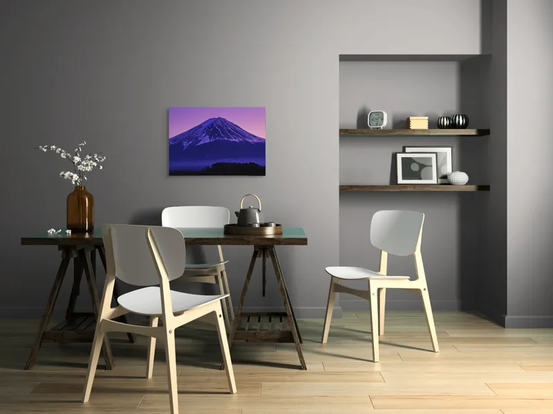 Tablou Canvas, "Frumusețea misterioasă a muntelui Fuji", Munte, Fuji, Purpură, Zăpadă, Cer, Noapte, Frig, Japan, Pitoresc, Natură, 70 x 50 cm – poza 5
