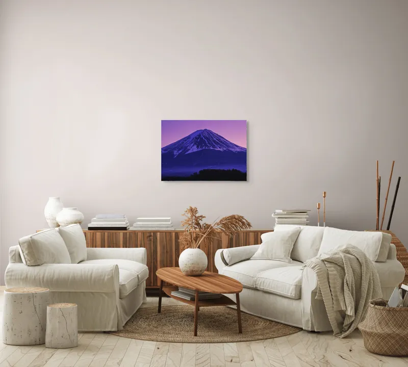 Tablou Canvas, "Frumusețea misterioasă a muntelui Fuji", Munte, Fuji, Purpură, Zăpadă, Cer, Noapte, Frig, Japan, Pitoresc, Natură, 70 x 50 cm – poza 6