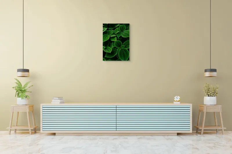 Tablou Canvas, "Frumusețea ascunsă a frunzelor verzi", Frunze, Verde, Textură, Natură, Detalii, Viu, Frumusețe, Vegetație, Lumină, Proaspăt, 50 x 70 cm – poza 6