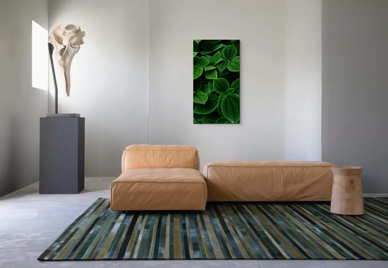 Tablou Canvas, "Frumusețea ascunsă a frunzelor verzi", Frunze, Verde, Textură, Natură, Detalii, Viu, Frumusețe, Vegetație, Lumină, Proaspăt, 50 x 90 cm – poza 5