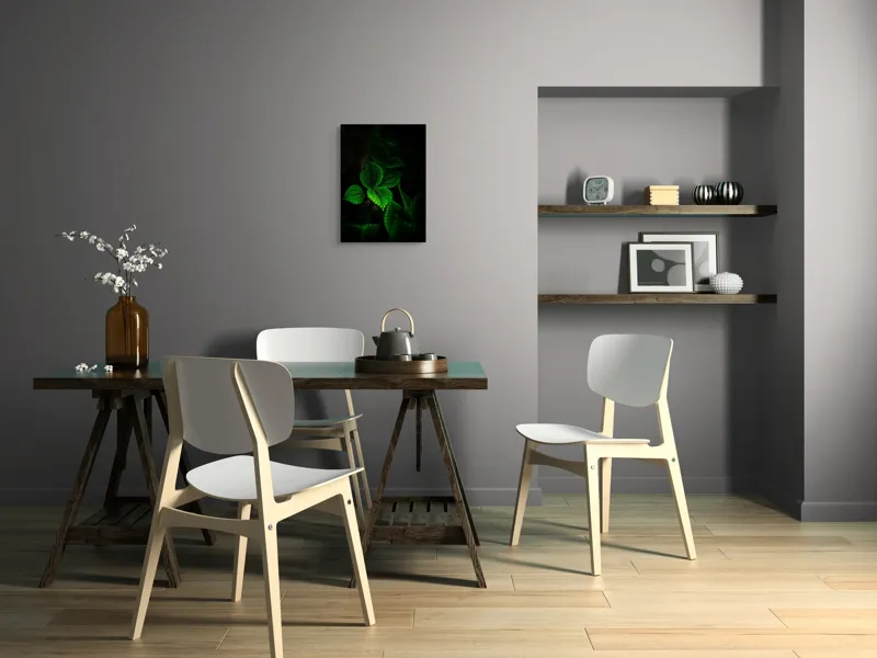 Tablou Canvas, "Frunzele misterului în umbra pădurii", Verde, Frunze, Lumină, Textură, Umbră, Natură, Vitalitate, 39 x 54 cm – poza 7