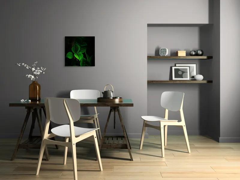 Tablou Canvas, "Frunzele misterului în umbra pădurii", Verde, Frunze, Lumină, Textură, Umbră, Natură, Vitalitate, 50 x 50 cm – poza 8