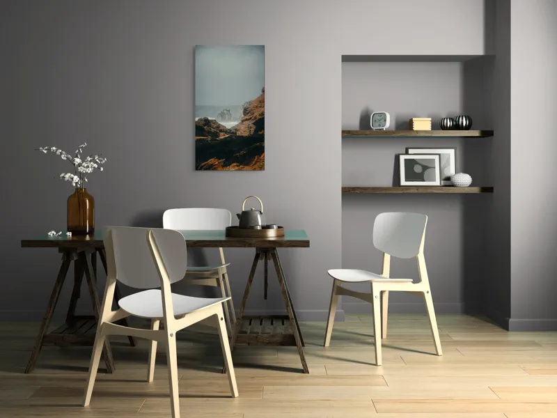 Tablou Canvas, "Peisaj stâncos lângă ocean agitat", Stânci, Valuri, Ceață, Vânt, Mare, Cer, Peisaj, Natură, 50 x 90 cm – poza 4