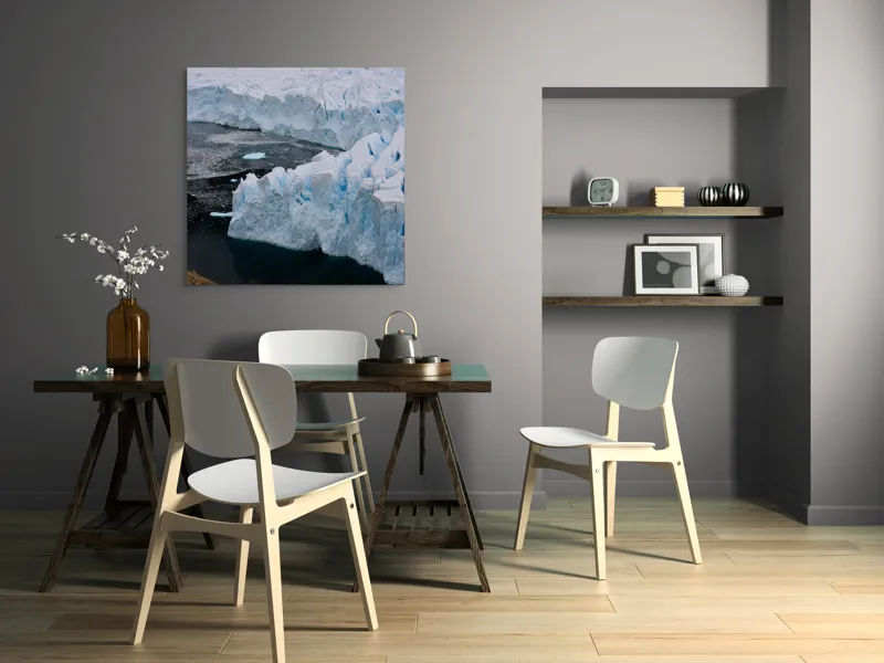 Tablou Canvas, "Gheața tăcută a nordului înghețat", Gheață, Ocean, Prăbușire, Fisuri, Antarctica, Albastru, Rece, Natură, Masiv, Pustiu, 100 x 100 cm – poza 6