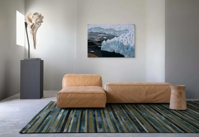 Tablou Canvas, "Gheața tăcută a nordului înghețat", Gheață, Ocean, Prăbușire, Fisuri, Antarctica, Albastru, Rece, Natură, Masiv, Pustiu, 100 x 70 cm – poza 7