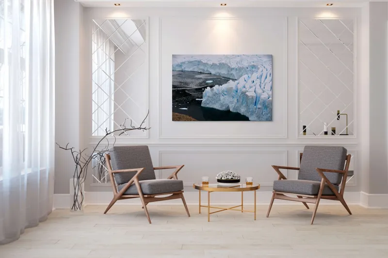 Tablou Canvas, "Gheața tăcută a nordului înghețat", Gheață, Ocean, Prăbușire, Fisuri, Antarctica, Albastru, Rece, Natură, Masiv, Pustiu, 150 x 100 cm – poza 7