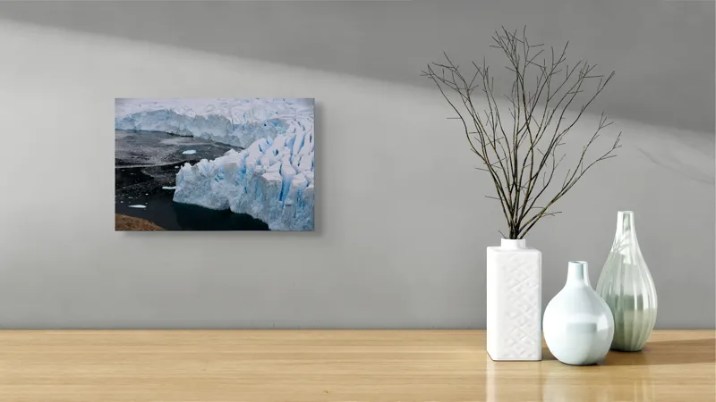 Tablou Canvas, "Gheața tăcută a nordului înghețat", Gheață, Ocean, Prăbușire, Fisuri, Antarctica, Albastru, Rece, Natură, Masiv, Pustiu, 39 x 26 cm – poza 8