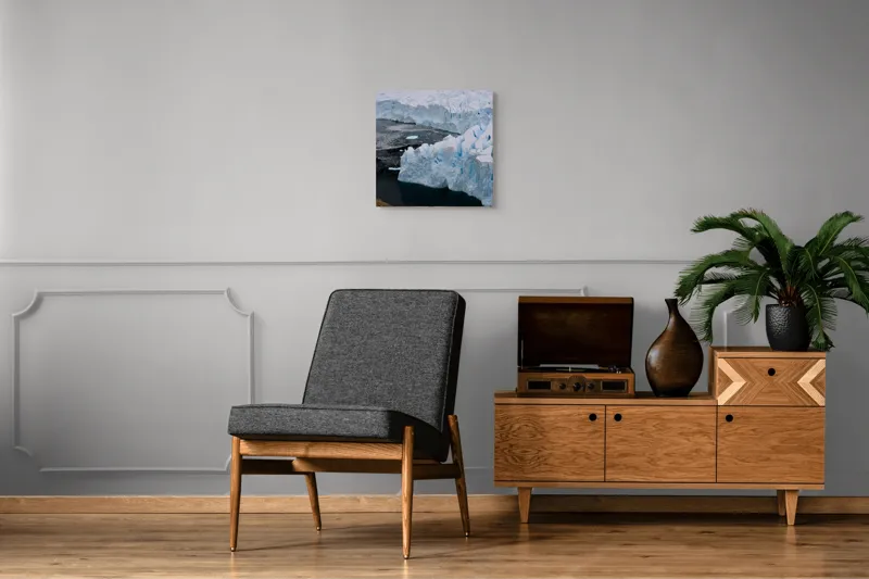 Tablou Canvas, "Gheața tăcută a nordului înghețat", Gheață, Ocean, Prăbușire, Fisuri, Antarctica, Albastru, Rece, Natură, Masiv, Pustiu, 50 x 50 cm – poza 6