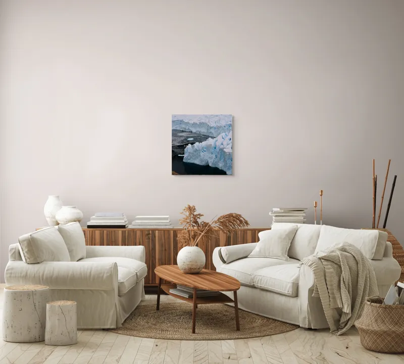 Tablou Canvas, "Gheața tăcută a nordului înghețat", Gheață, Ocean, Prăbușire, Fisuri, Antarctica, Albastru, Rece, Natură, Masiv, Pustiu, 50 x 50 cm – poza 7
