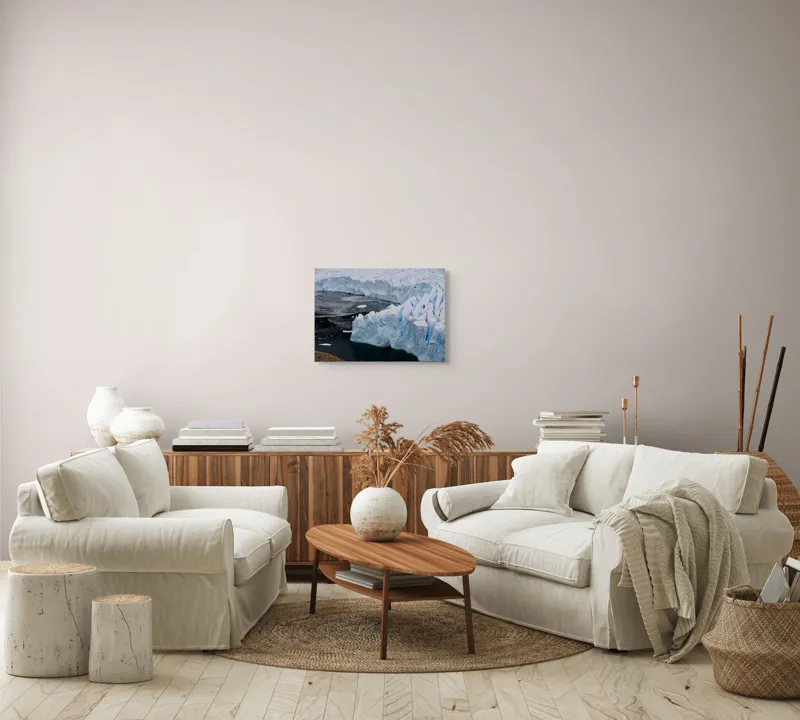 Tablou Canvas, "Gheața tăcută a nordului înghețat", Gheață, Ocean, Prăbușire, Fisuri, Antarctica, Albastru, Rece, Natură, Masiv, Pustiu, 54 x 39 cm – poza 5