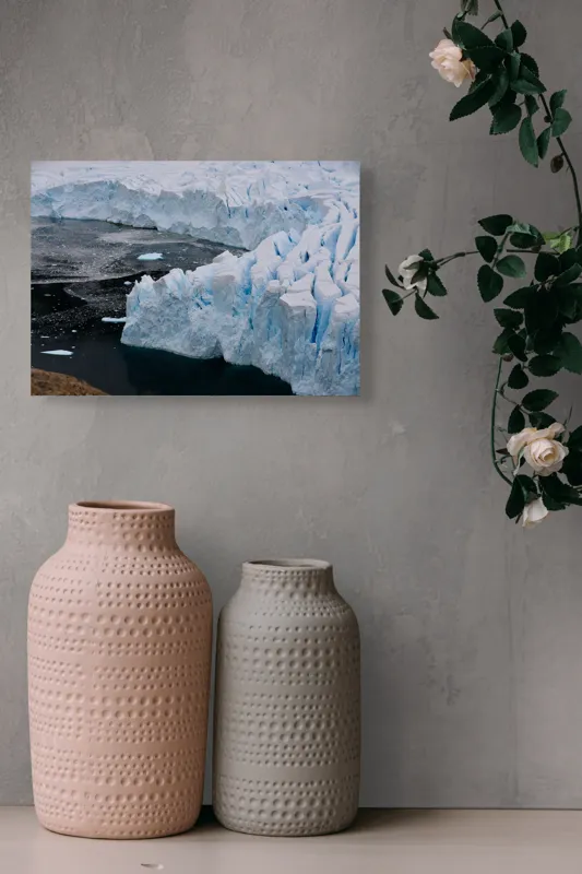 Tablou Canvas, "Gheața tăcută a nordului înghețat", Gheață, Ocean, Prăbușire, Fisuri, Antarctica, Albastru, Rece, Natură, Masiv, Pustiu, 54 x 39 cm – poza 8