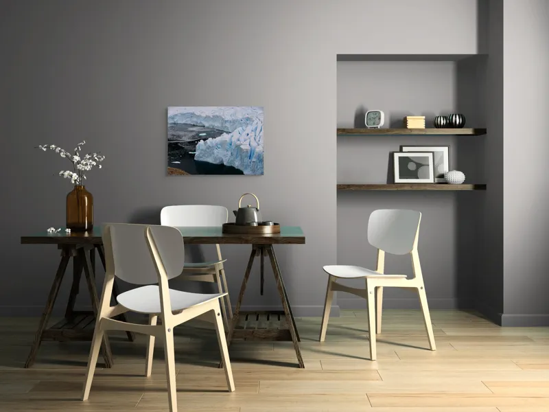 Tablou Canvas, "Gheața tăcută a nordului înghețat", Gheață, Ocean, Prăbușire, Fisuri, Antarctica, Albastru, Rece, Natură, Masiv, Pustiu, 70 x 50 cm – poza 5