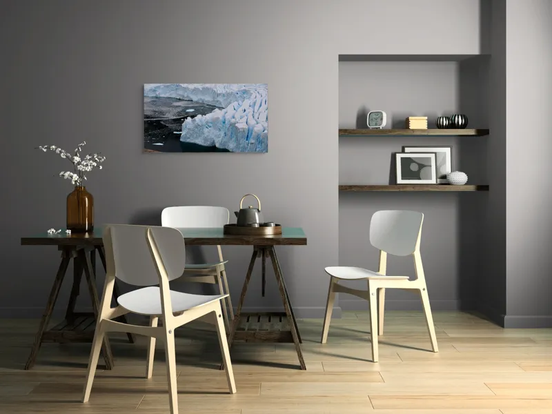 Tablou Canvas, "Gheața tăcută a nordului înghețat", Gheață, Ocean, Prăbușire, Fisuri, Antarctica, Albastru, Rece, Natură, Masiv, Pustiu, 90 x 50 cm – poza 3