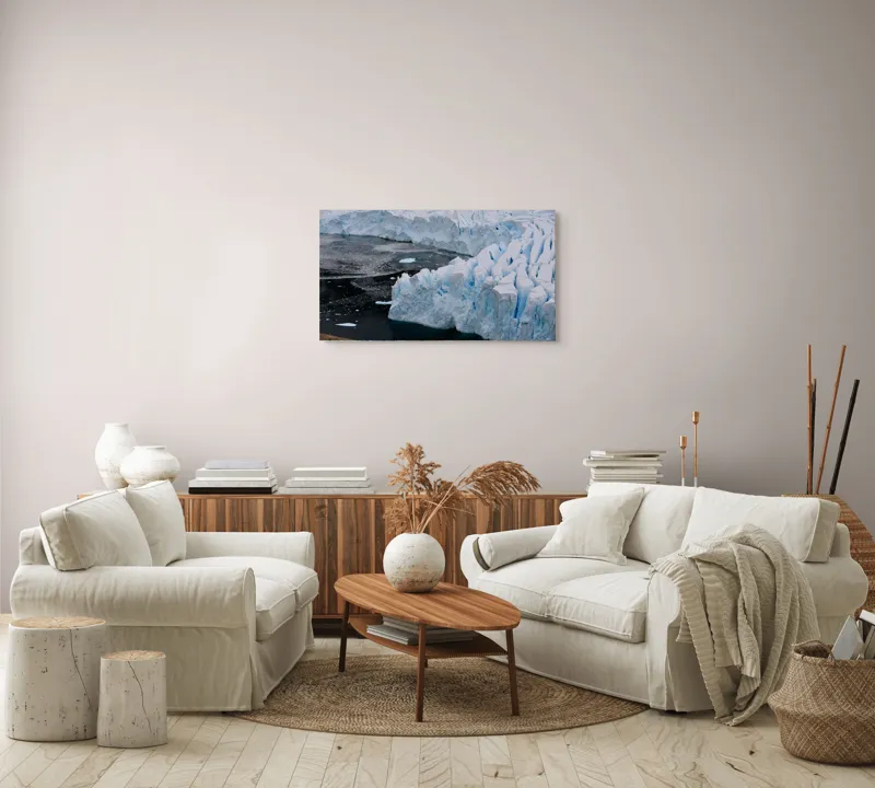 Tablou Canvas, "Gheața tăcută a nordului înghețat", Gheață, Ocean, Prăbușire, Fisuri, Antarctica, Albastru, Rece, Natură, Masiv, Pustiu, 90 x 50 cm – poza 4