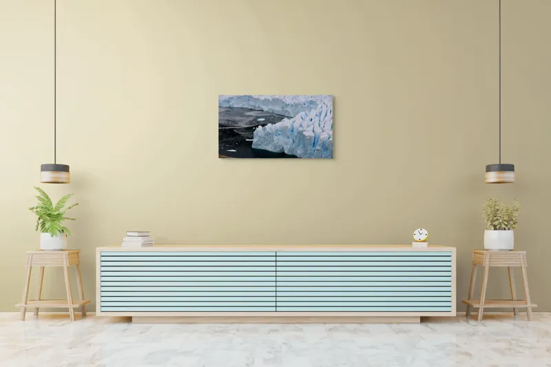 Tablou Canvas, "Gheața tăcută a nordului înghețat", Gheață, Ocean, Prăbușire, Fisuri, Antarctica, Albastru, Rece, Natură, Masiv, Pustiu, 90 x 50 cm – poza 5