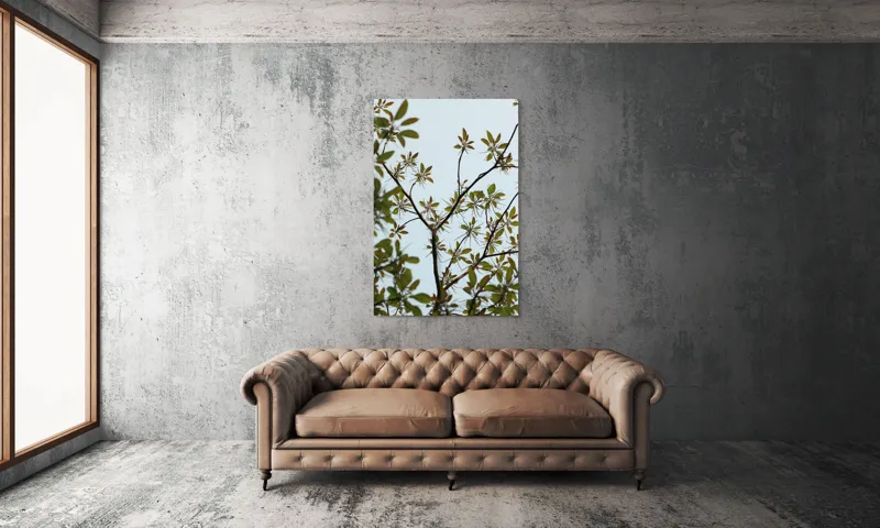 Tablou Canvas, "Frumusețea tinereții naturii surprinsă", Frunze, Ramuri, Verdeață, Cer, Natură, 100 x 150 cm – poza 6