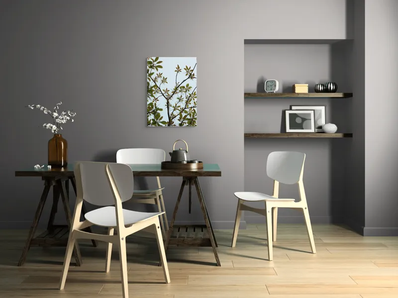 Tablou Canvas, "Frumusețea tinereții naturii surprinsă", Frunze, Ramuri, Verdeață, Cer, Natură, 50 x 70 cm – poza 5